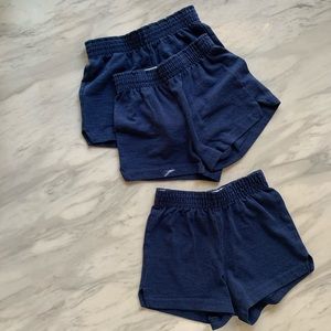 LOT of 3 pair of cotton navy Soffe shorts